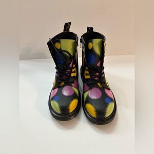 Dr. Martens Kids Jadon Polka Dot Smooth Leather Lace Up Boots Girls 5/Boys 4